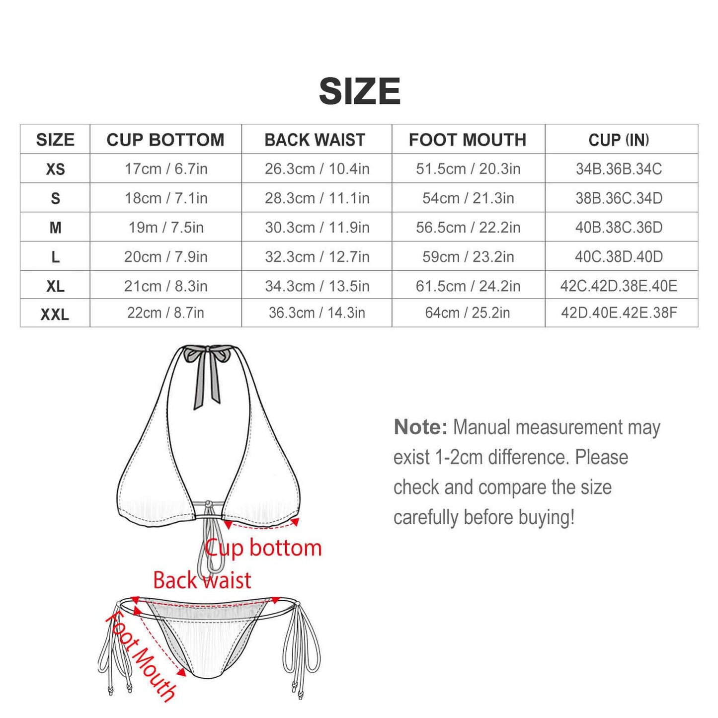 Custom Triangle Bikini Set: Cotton Lined Tie-Side Swimsuit