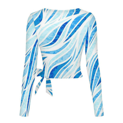 Women's Bow Tie Long Sleeve Top with Custom Print