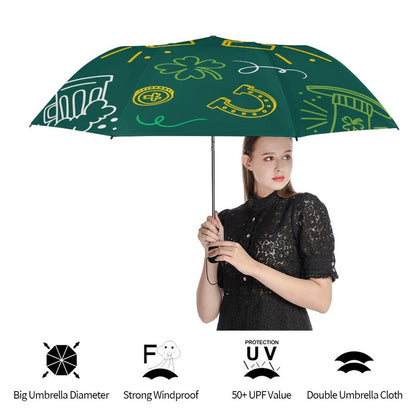 Personalized Auto-Open Golf Umbrella with UV-Blocking Lining and Custom Print