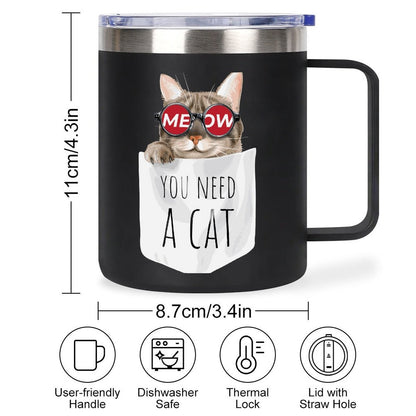 Custom 12oz Stainless Steel Insulated Mug with Double-Sided Print