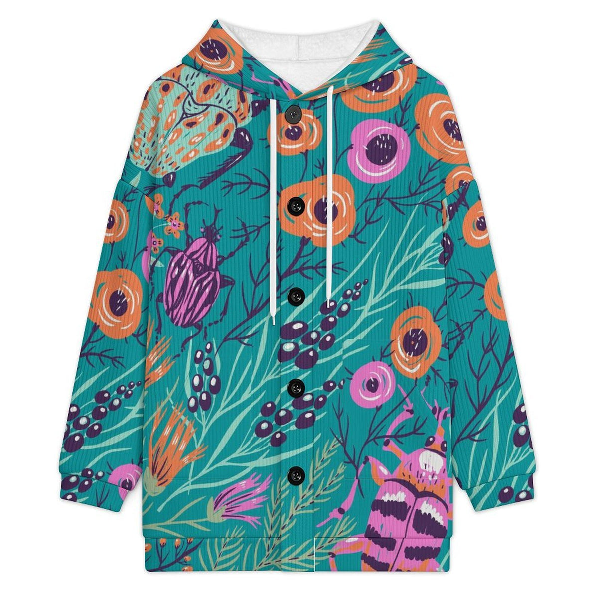 Women's Custom Mid-Length Hooded Fleece Jacket
