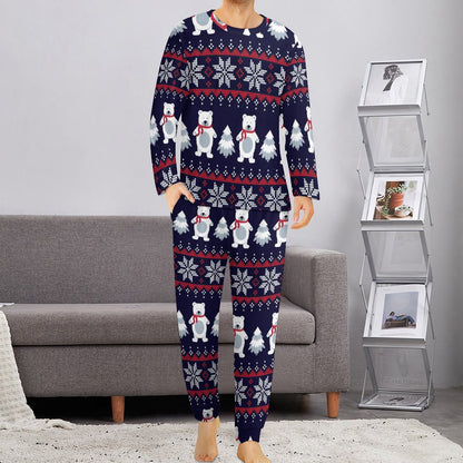 Custom Men's Soft Pajama Set | Long Sleeve Lounge Sleepwear (S-6XL)