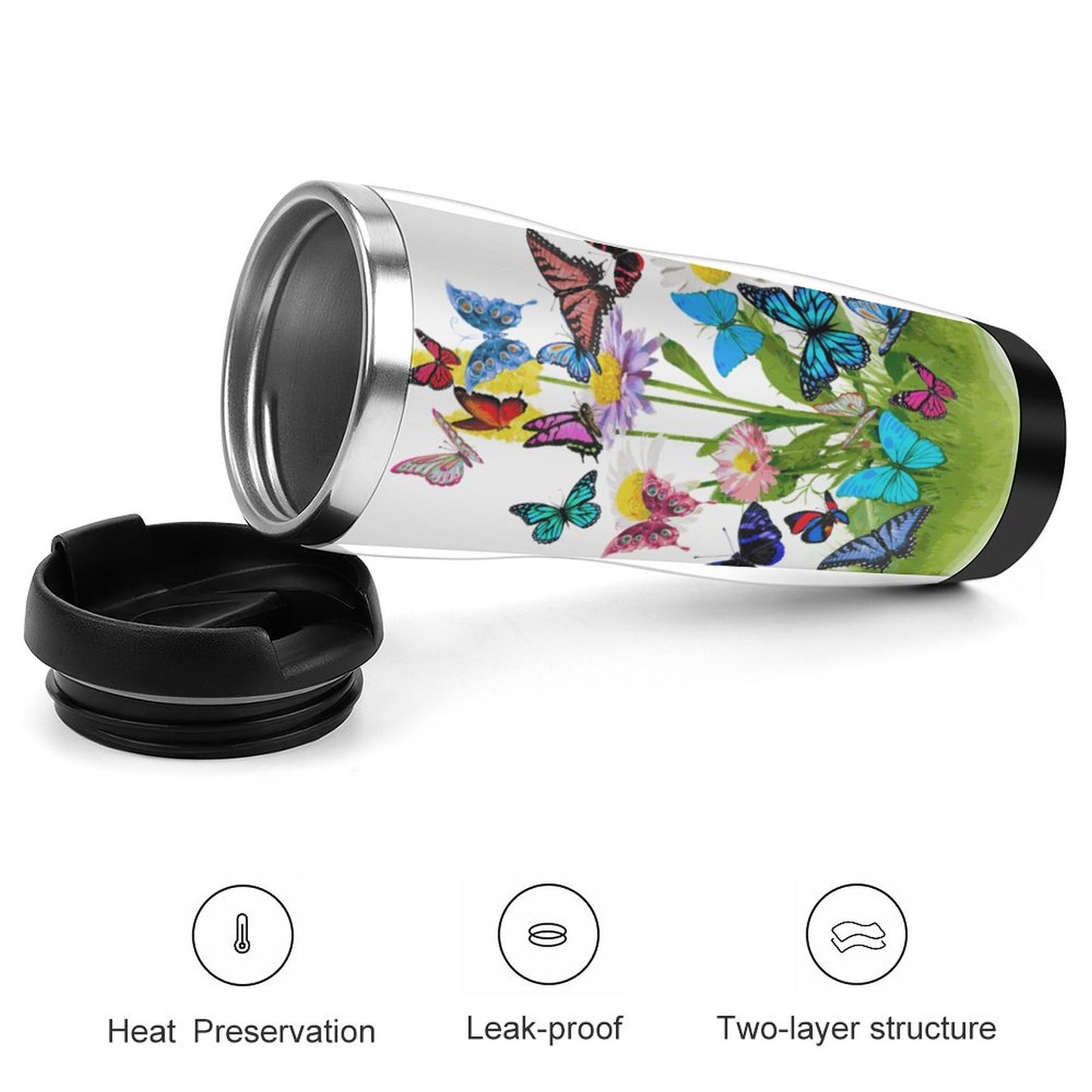 Custom Insert Travel Mug: Personalized Stainless Steel Photo Tumbler