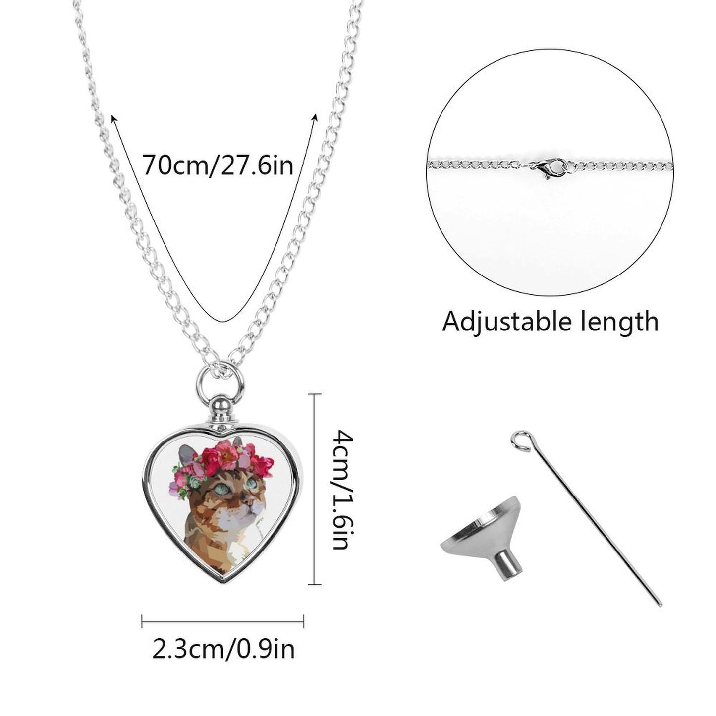 Personalized Pet Photo Memorial Urn Necklace with Keepsake Pendant