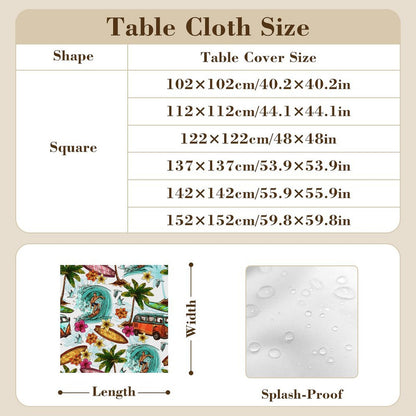 Custom Square Tablecloth | Waterproof Oxford Table Cover