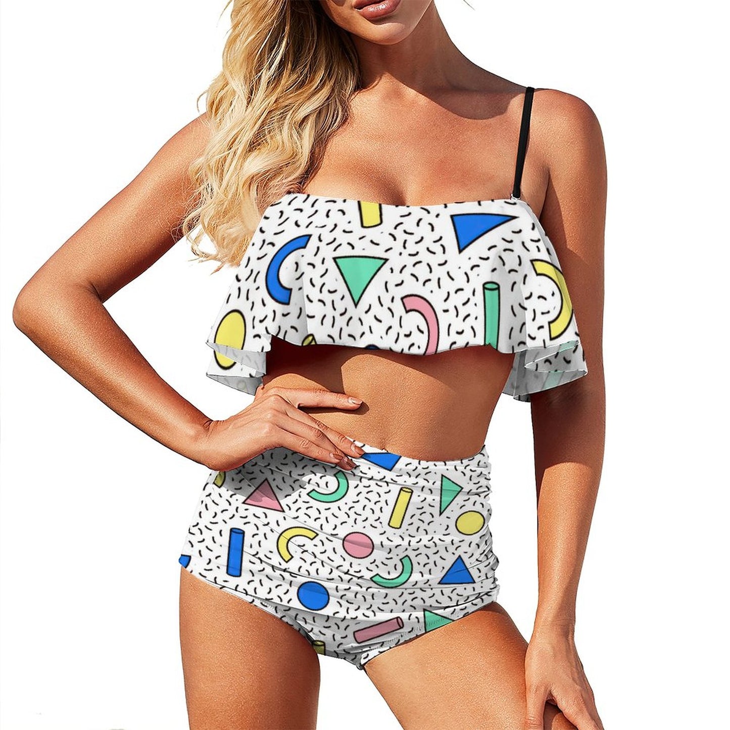Custom Ruffle Flounce Bikini Set | Flowy Crop Top Swimwear