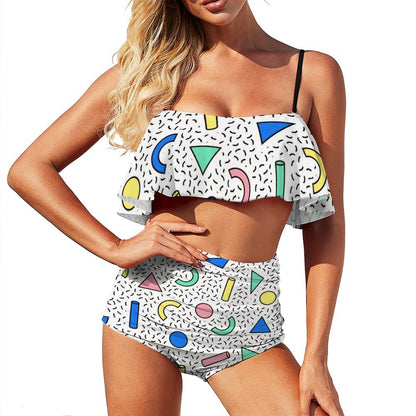 Custom Ruffle Flounce Bikini Set | Flowy Crop Top Swimwear
