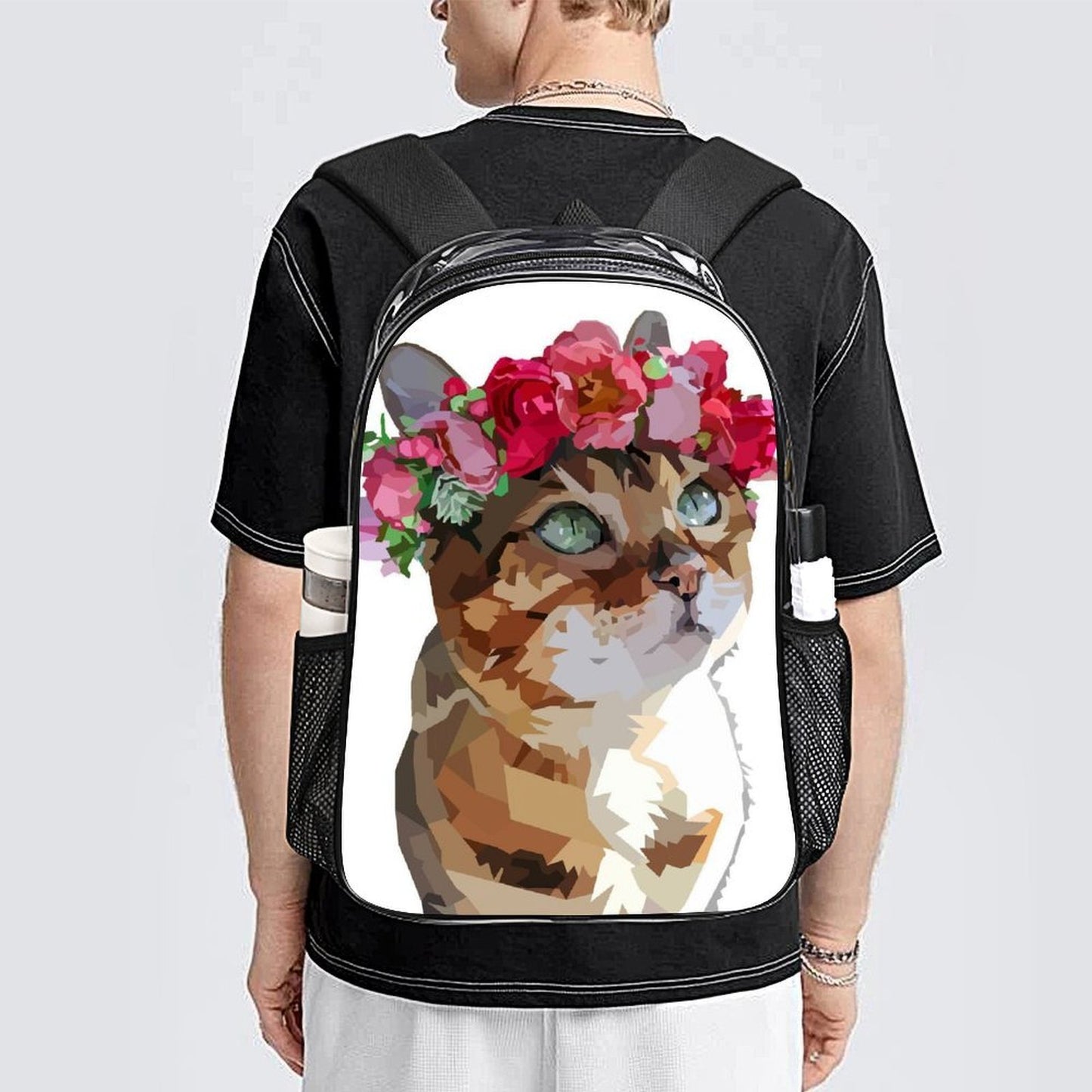 Personalized Heavy-Duty 17-Inch Clear Backpack with Custom UV Print