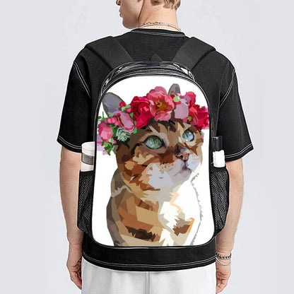 Personalized Heavy-Duty 17-Inch Clear Backpack with Custom UV Print