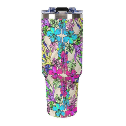 Custom 40oz Stainless Steel Travel Tumbler with Straw