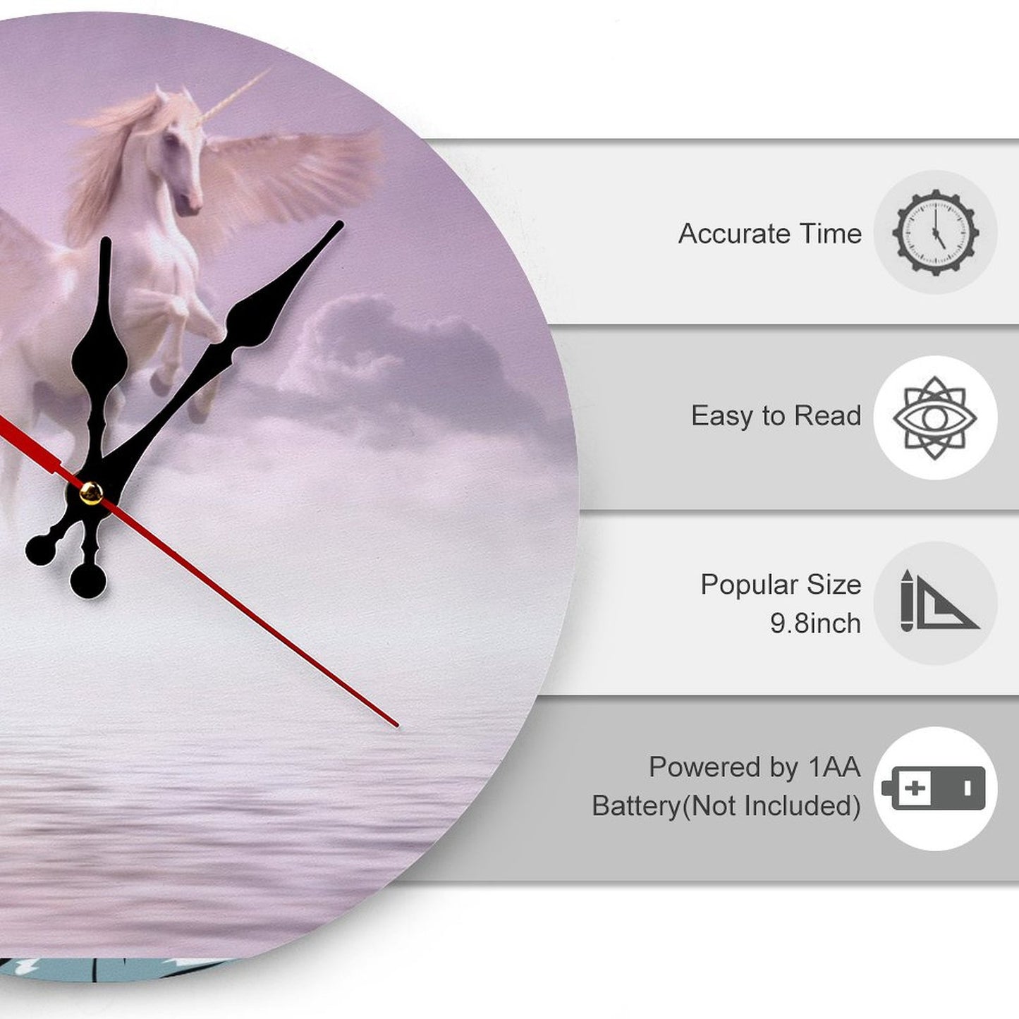 Custom Wall Clock Without Scale Personalized Clocks with Photo Text Logo Non-Ticking Clocks Silent Customize Gifts for Kitchen Bathroom Home Wedding Friend Family Lover Style 25*25cm