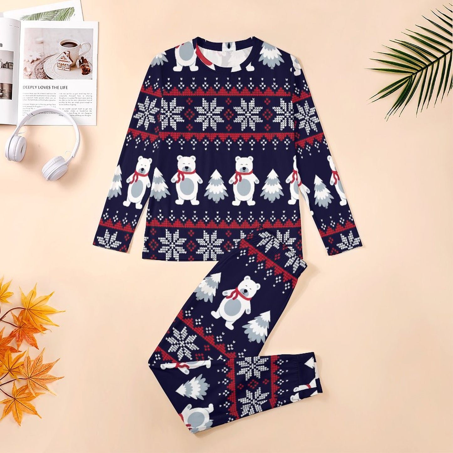Custom Men's Soft Pajama Set | Long Sleeve Lounge Sleepwear (S-6XL)