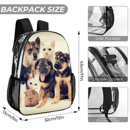 Custom Clear PVC Backpack Set — Personalized 3-Piece Transparent Bag Bundle