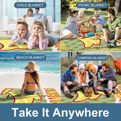 Custom Foldable Outdoor Picnic Blanket | Waterproof Padded Mat with Handle