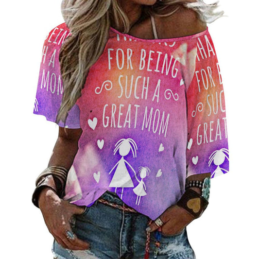 Custom Boat Neck T-Shirt | All-Over Print Women's Loose Top