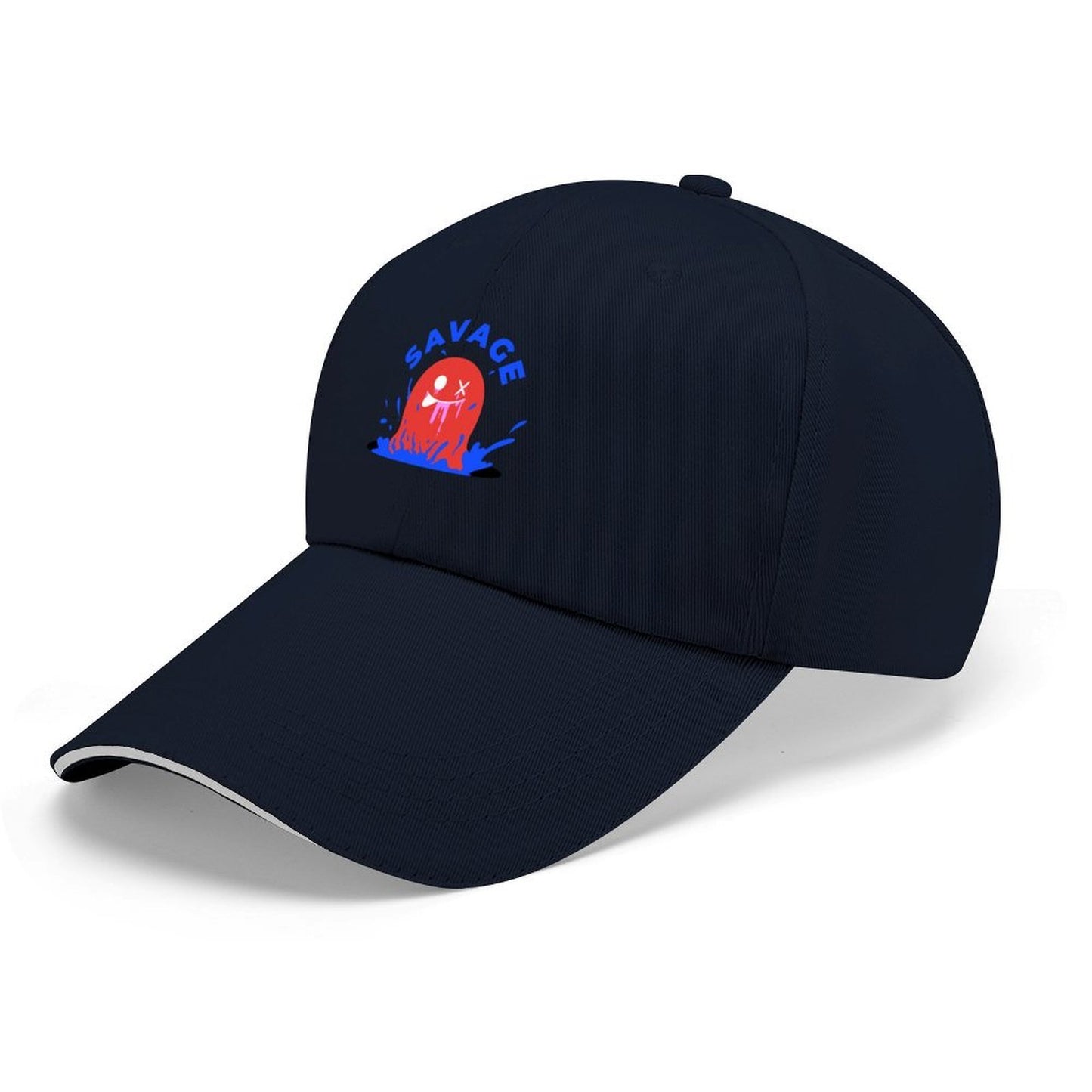 Custom Sandwich Brim Baseball Cap with Heat Transfer Print