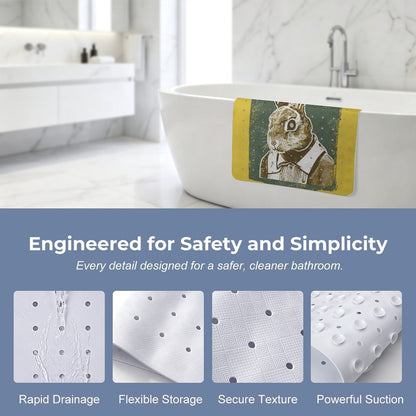 Custom Non-Slip Bath Mat with Suction Cups and Drainage Holes