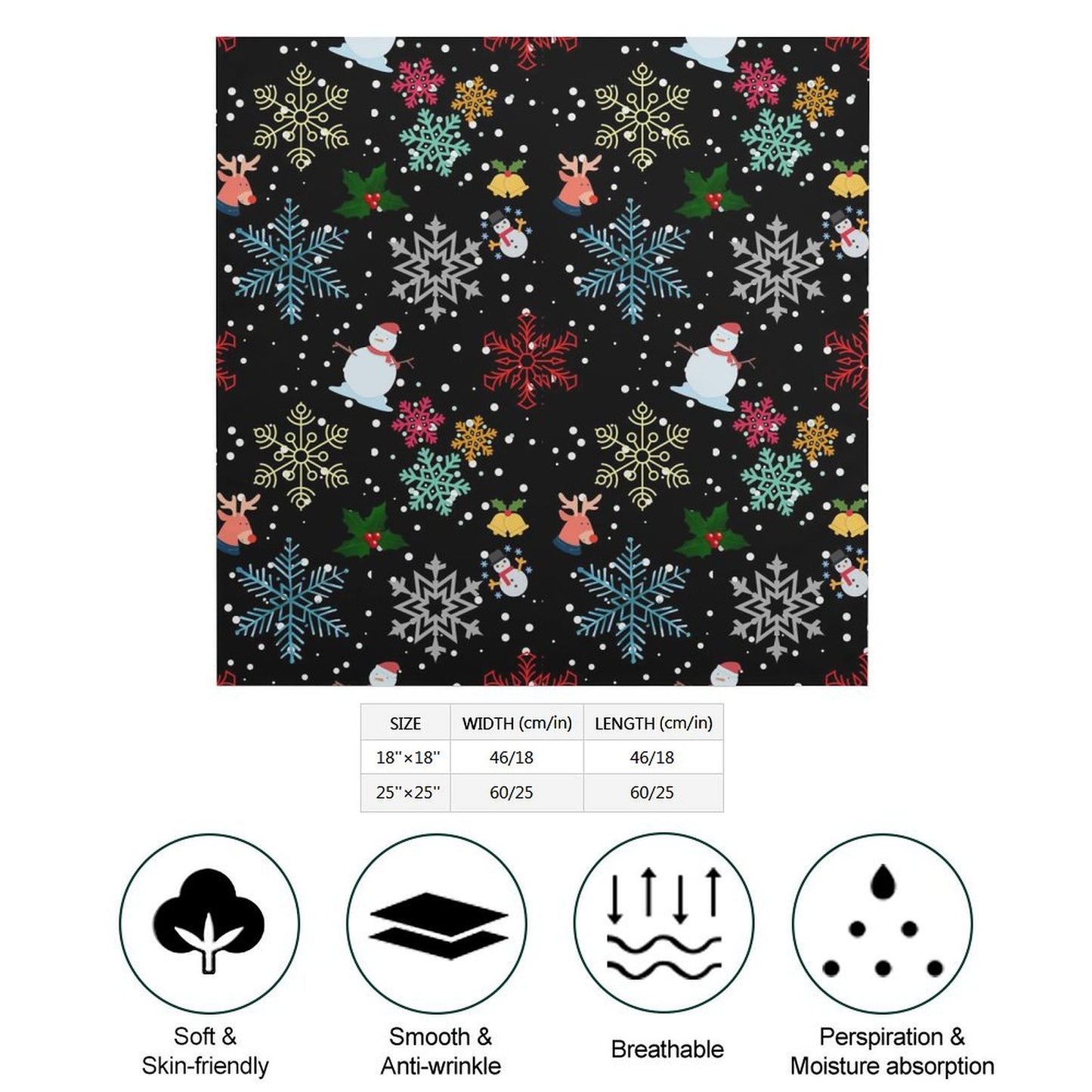 Custom Silk-Like Kerchief | Personalized Square Scarf Bandana