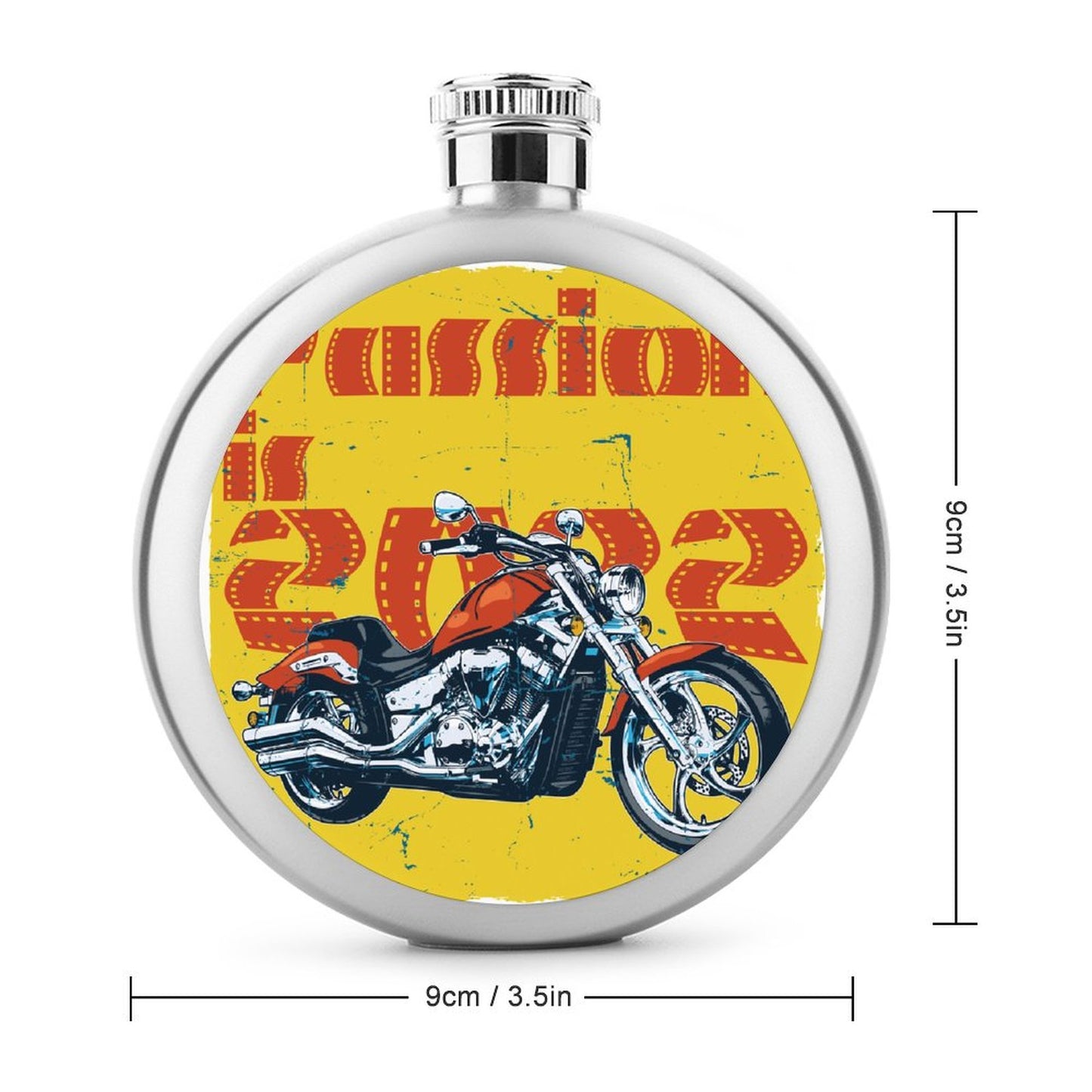 Custom Round Hip Flask | Personalized 5oz Stainless Steel Whiskey Container