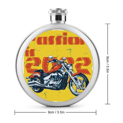 Custom Round Hip Flask | Personalized 5oz Stainless Steel Whiskey Container