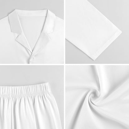 Custom Men's Silk Pajama Set | Personalized V-Neck Loungewear