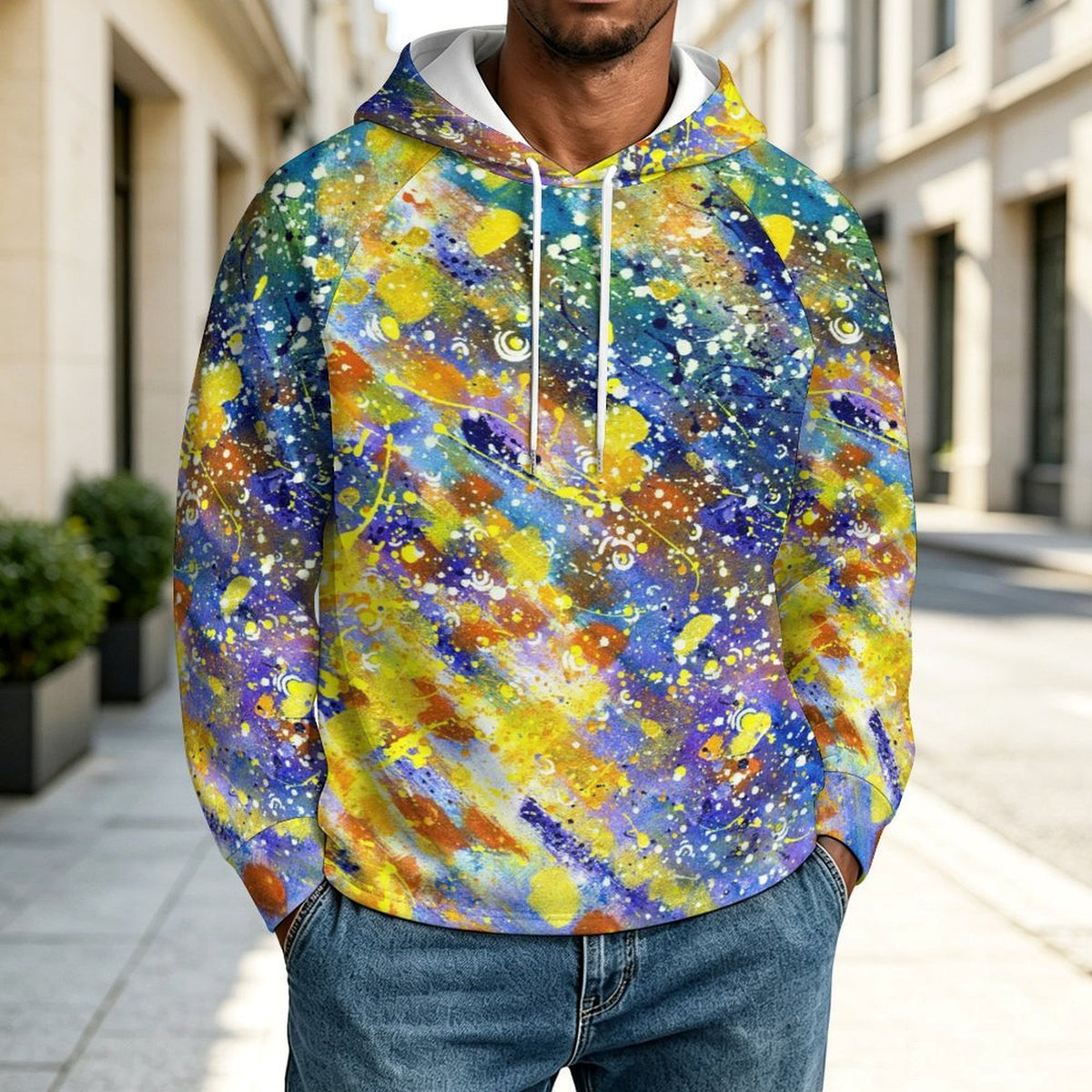 Men's Raglan Sleeve Pullover Hoodie with Custom Print