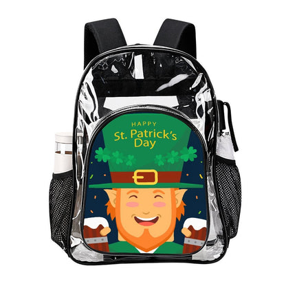 Personalized Clear Backpack with Side Mesh Pocket and Custom UV Print