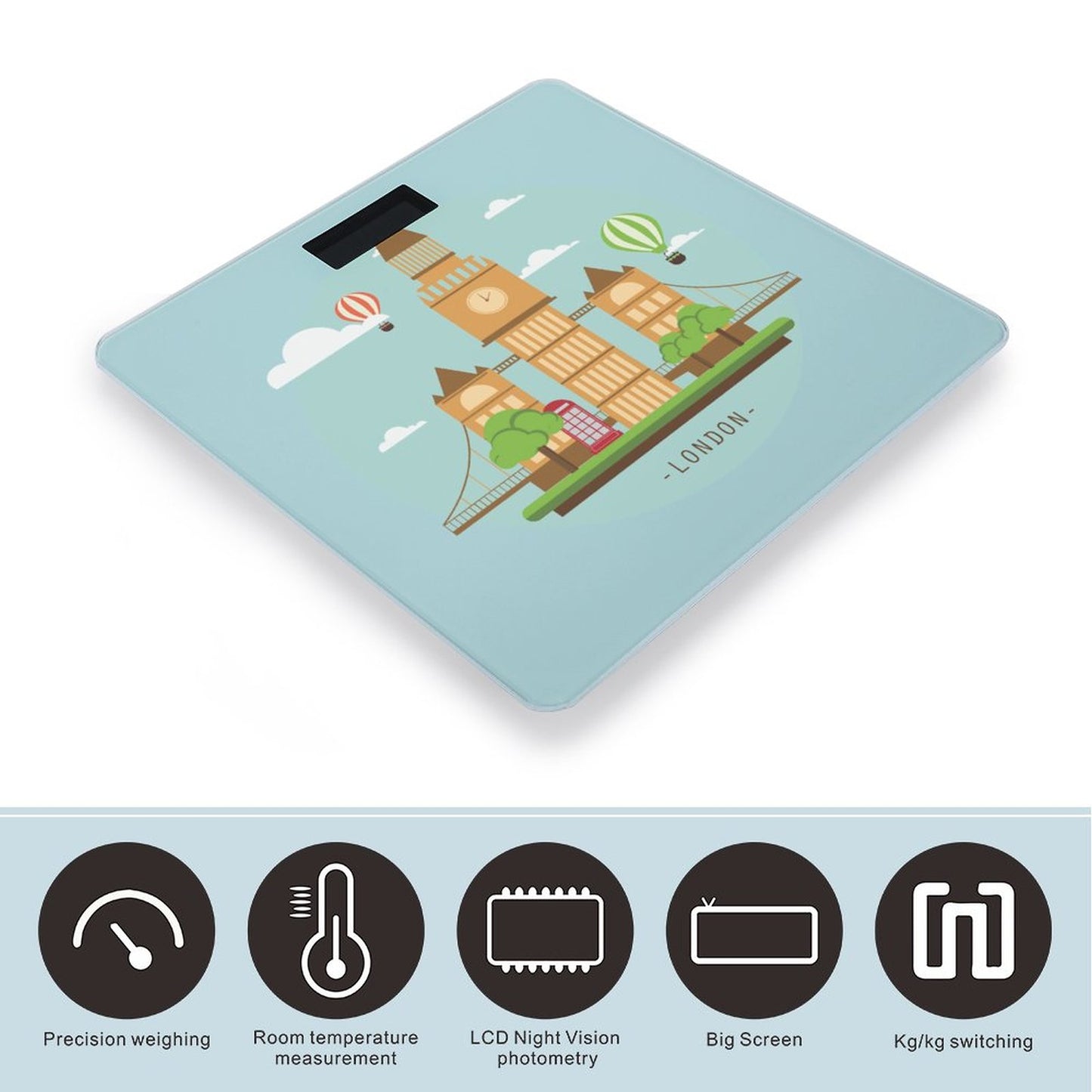 Custom Digital Body Weight Scale | Tempered Glass Bathroom Scale