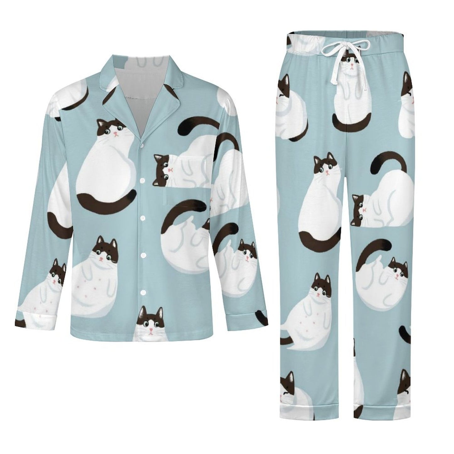 Custom Cuban Collar Pajama Set for Men | Personalized Gift