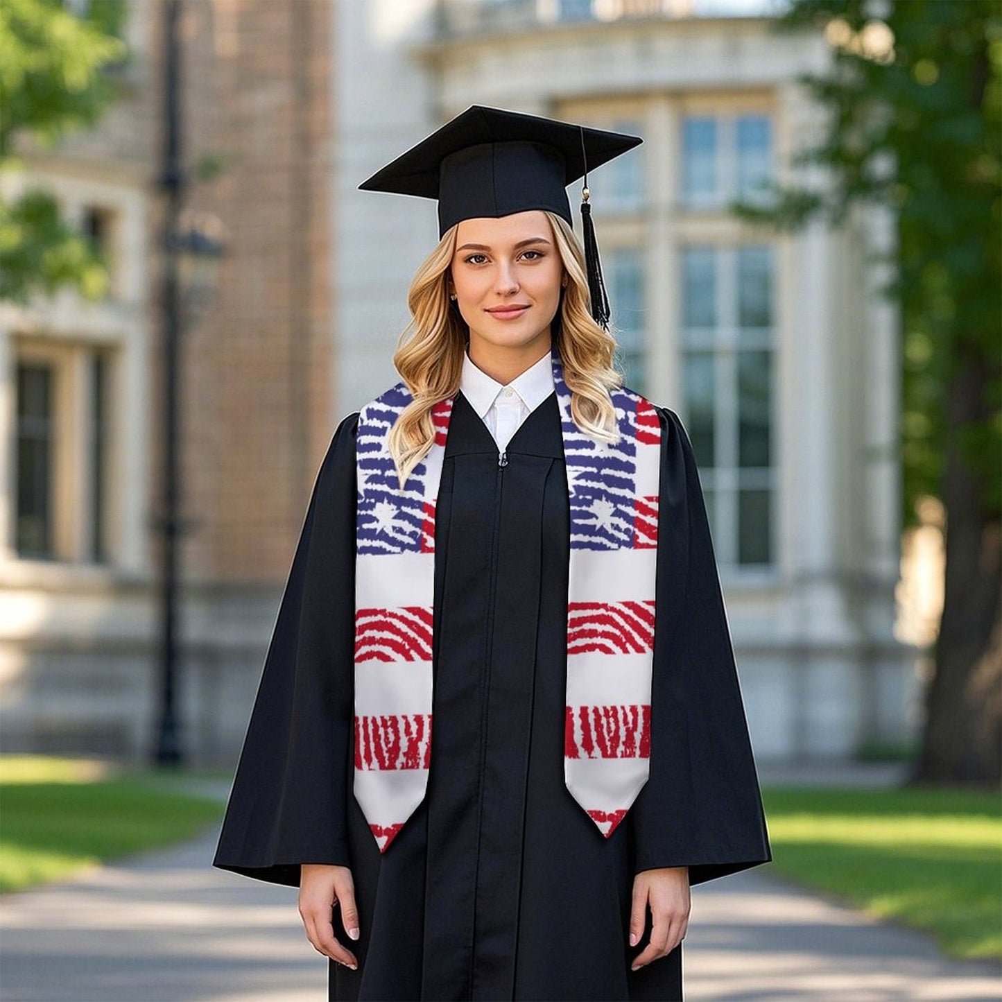 Custom V-Neck Graduation Stole | Personalized Satin Sash