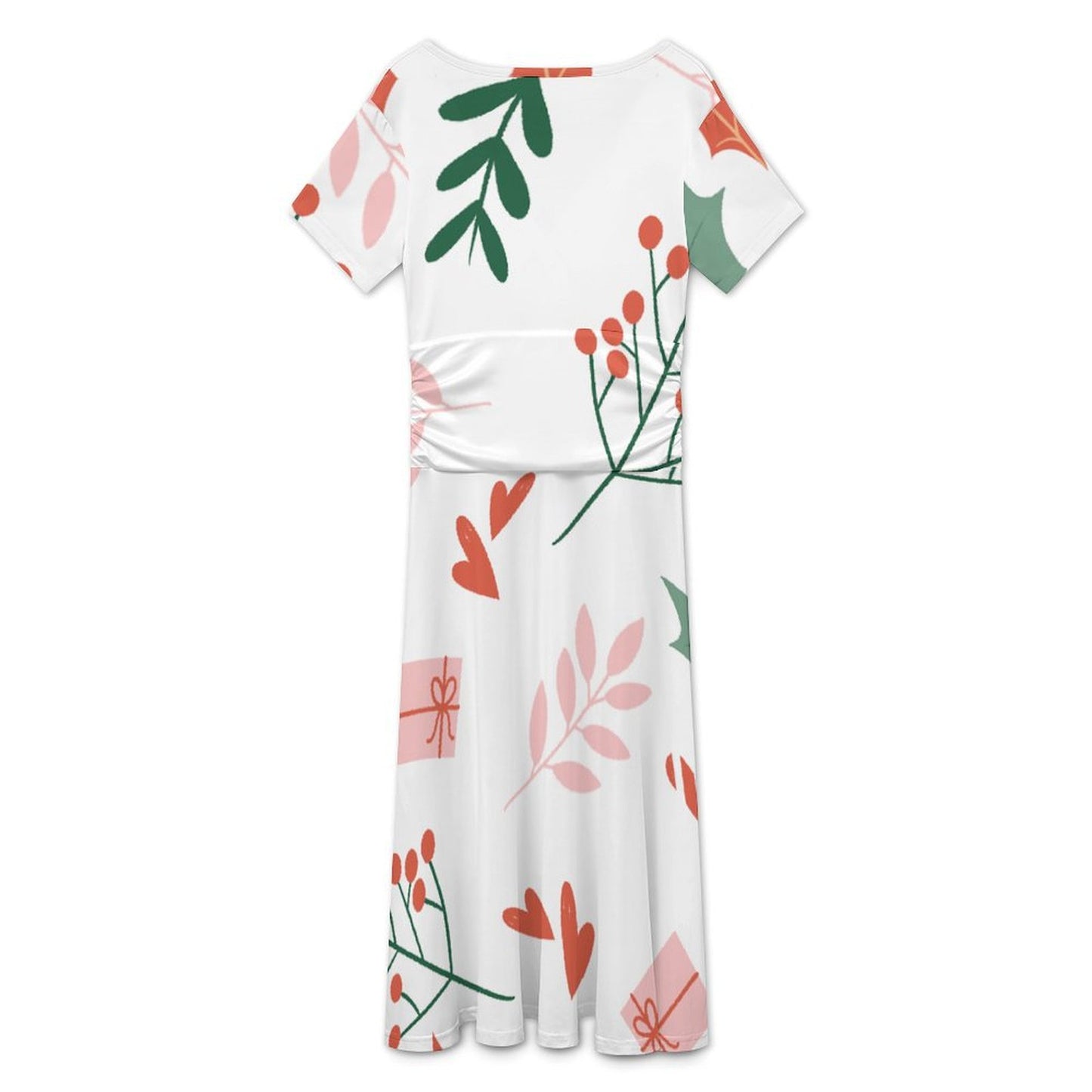 Custom V-Neck Dress with Photo | Personalized Milk Silk Fabric Dress