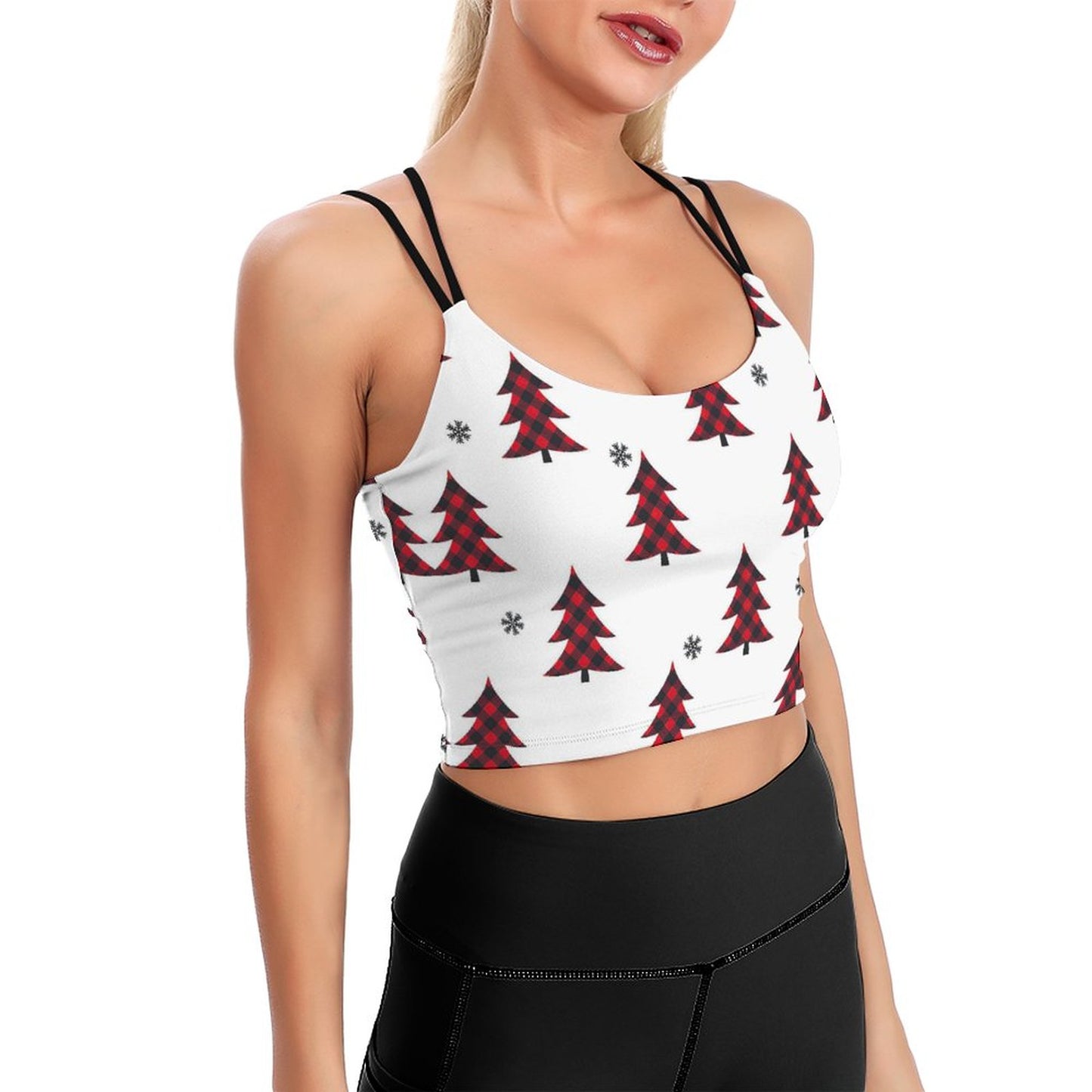 Custom Padded Longline Sports Bra | Wire-Free Crop Tank Top (S-2XL)