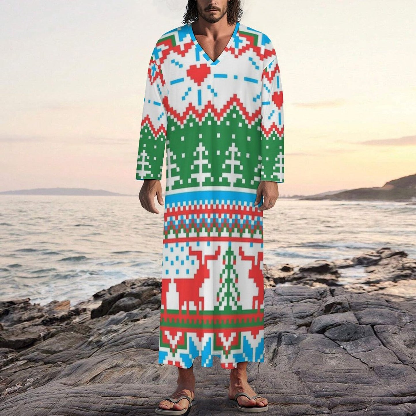 Custom Graphic Middle Eastern Robe | Personalized Long Sleeve Thobe
