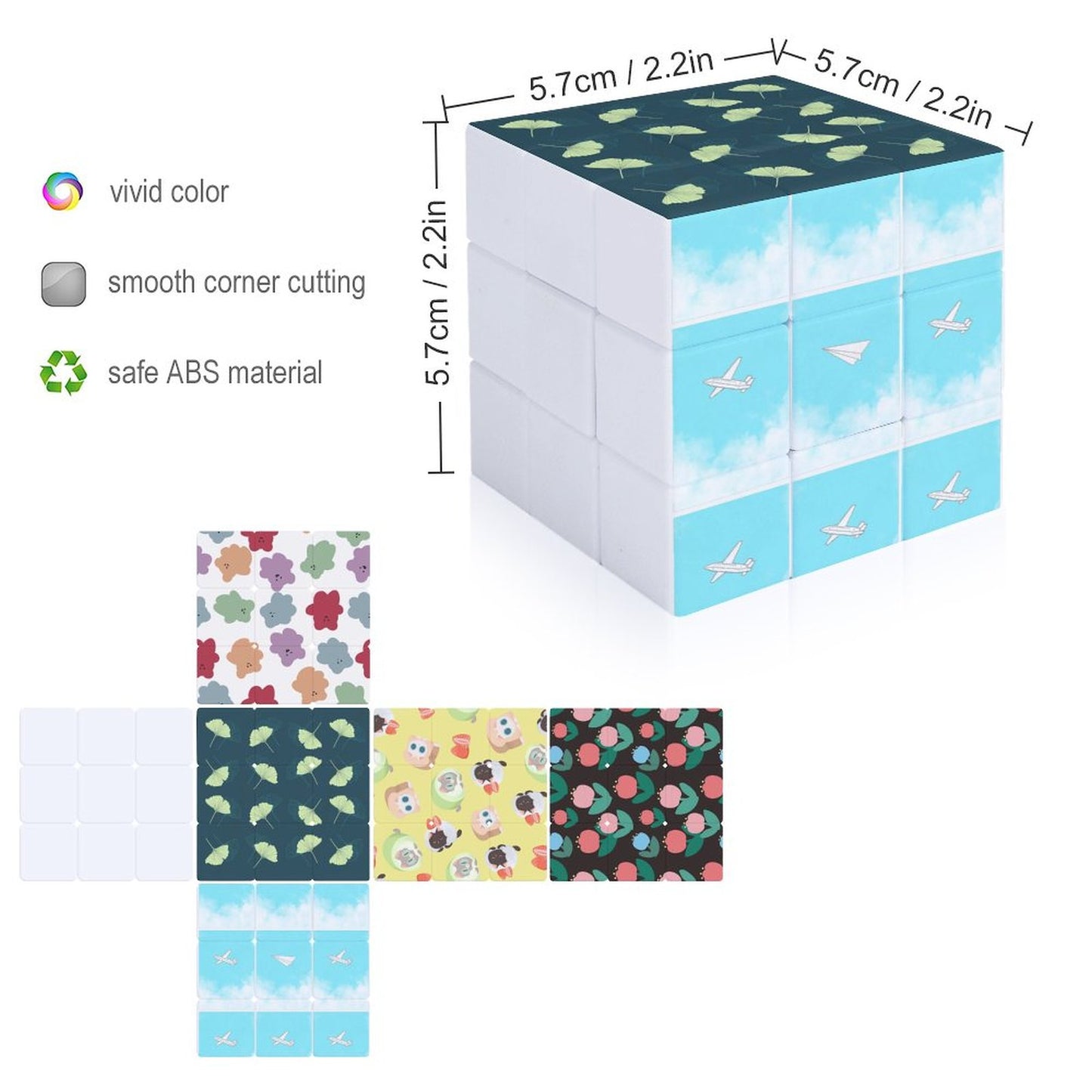 Custom Photo Magic Cube Personalized 3x3 Puzzle Brain Teaser | UV Print