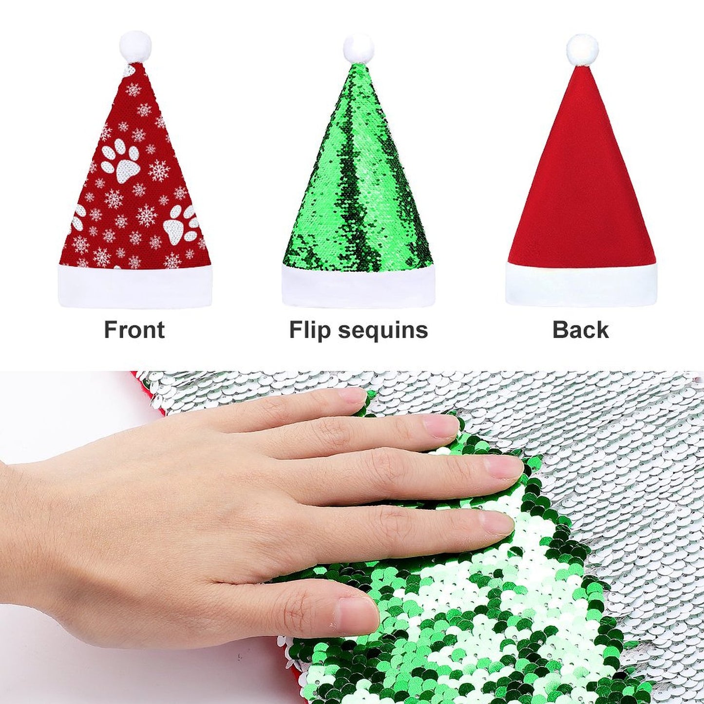 An Interactive Custom Sequin Santa Hat | Hides a Secret Photo