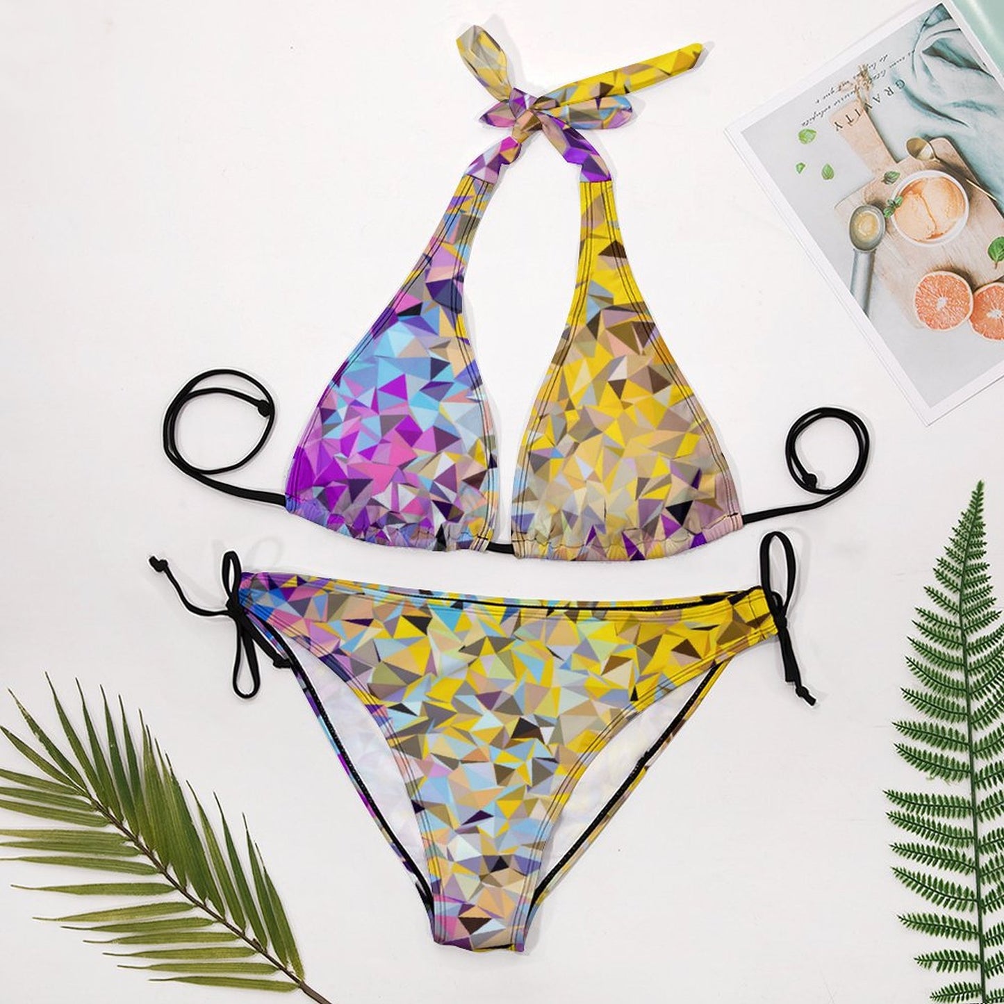 Custom Print Bikini Set | Personalized Adjustable Tie Swimwear