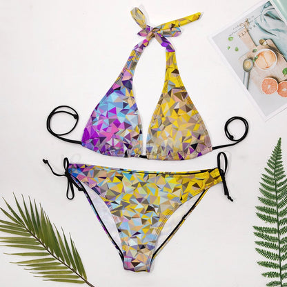 Custom Print Bikini Set | Personalized Adjustable Tie Swimwear
