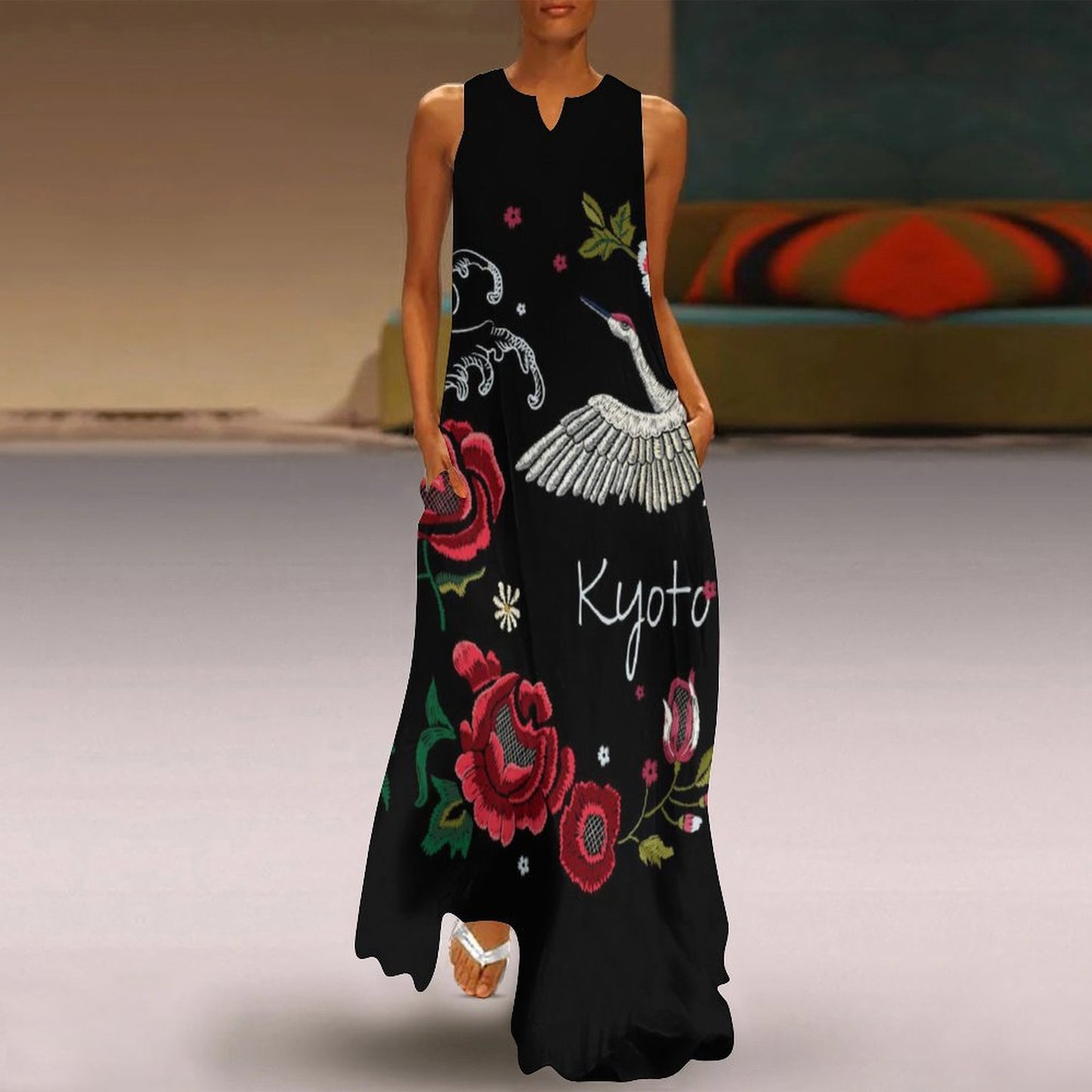 Custom Photo Maxi Dress | Personalized Sleeveless Long Dress