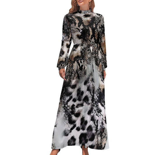 Custom Long Sleeve High Neck Maxi Dress | Modest Flowy Gown