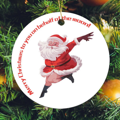 Your Photo on a Double-Sided Ceramic Ornament | Glazed Finish