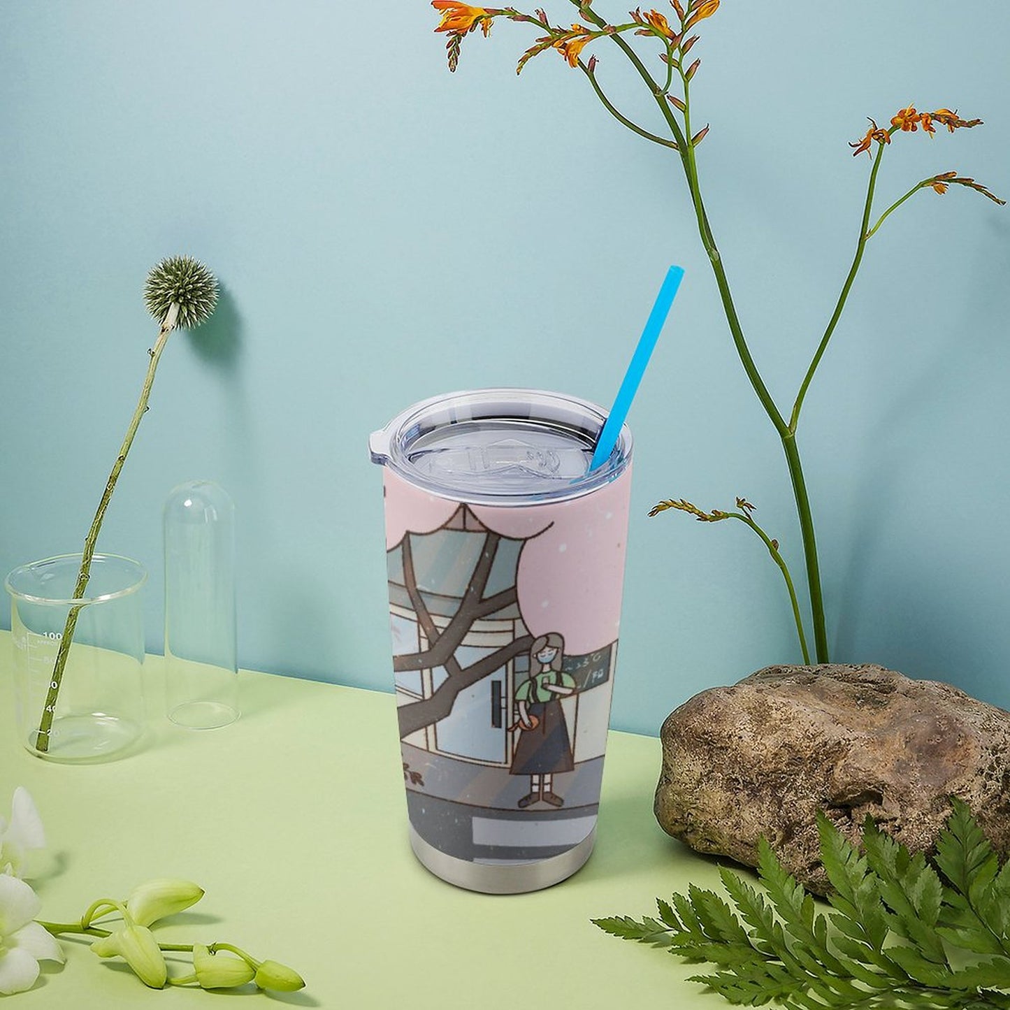 Custom Full Print Travel Mug Car Tumbler | 20oz Leakproof Commuter Cup