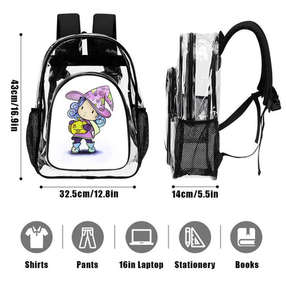 Custom Clear Backpack with UV Print | Personalized PVC See-Through Bag