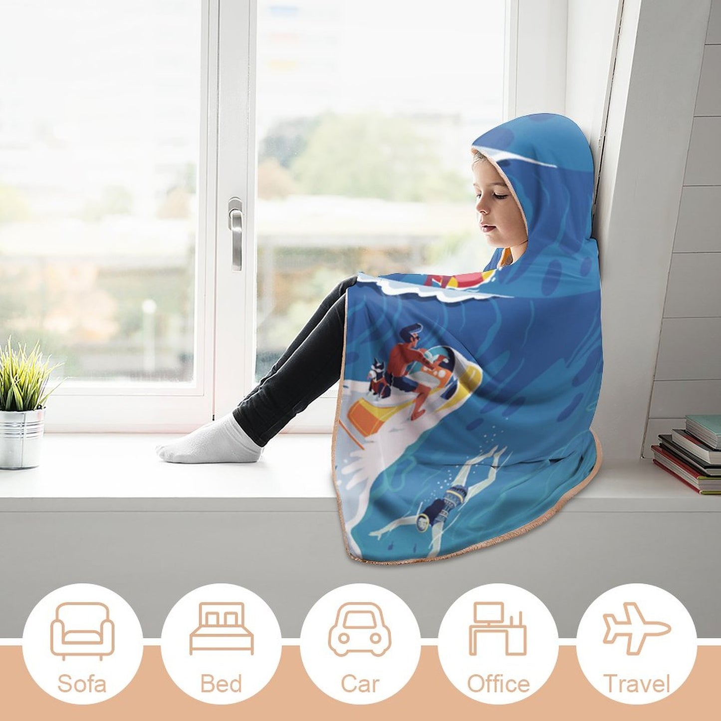 Custom Hooded Blanket | Wearable Arctic Velvet Throw & Poncho
