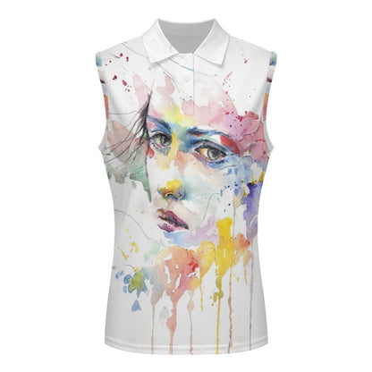Custom Women's Sleeveless Polo | Personalized Mesh Golf Shirt