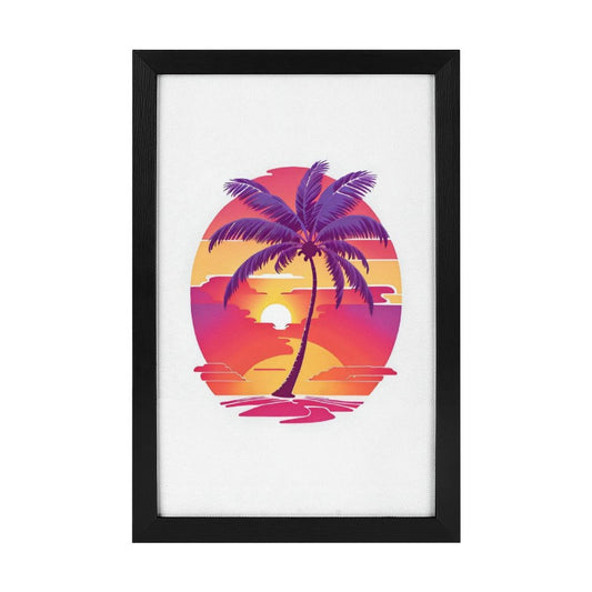 Custom Vertical Framed Canvas | Modern Black/Gold Wall Art