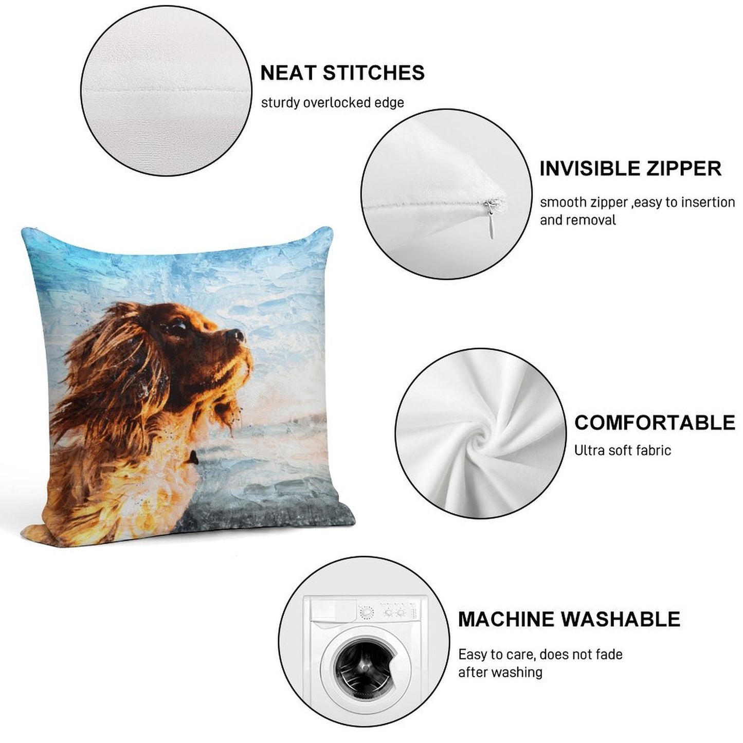 Custom Plush Pillow Covers (Set of 2) | Personalized Soft Throw Pillow Cases | Photo & Text