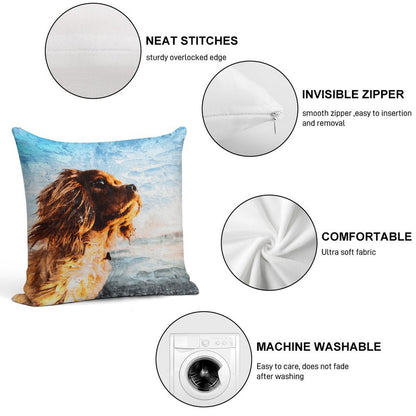 Custom Plush Pillow Covers (Set of 2) | Personalized Soft Throw Pillow Cases | Photo & Text