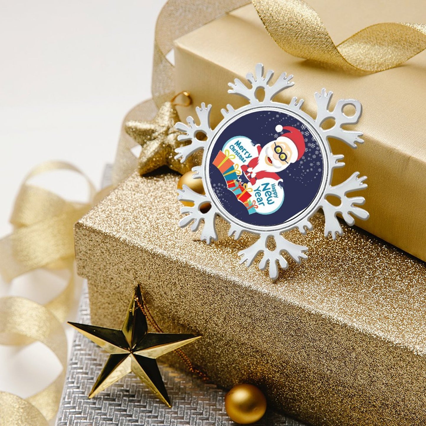 Create a Custom Metal Snowflake Ornament | Your Photo on an Alloy Keepsake