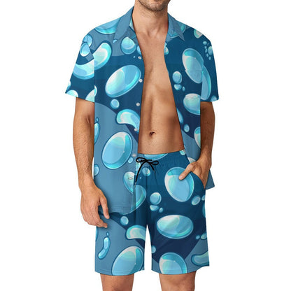 Custom Satin Pajama Set for Men - Personalized Short Sleeve Loungewear