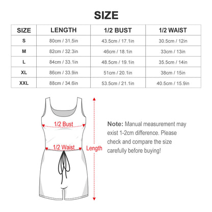 Custom Sleeveless Romper Women | Personalized Tie-Waist Jumpsuit